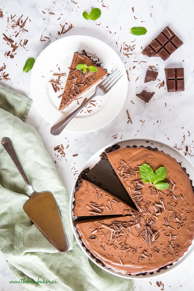 Chocolate mint tart