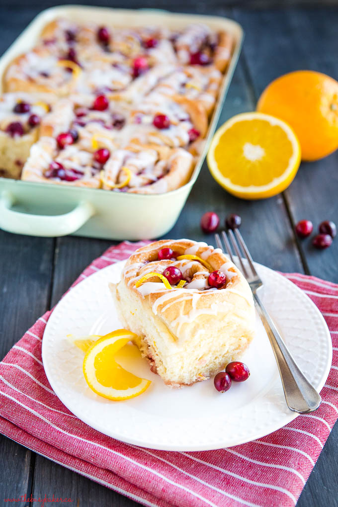 sweet roll for brunch with orange and cranberries