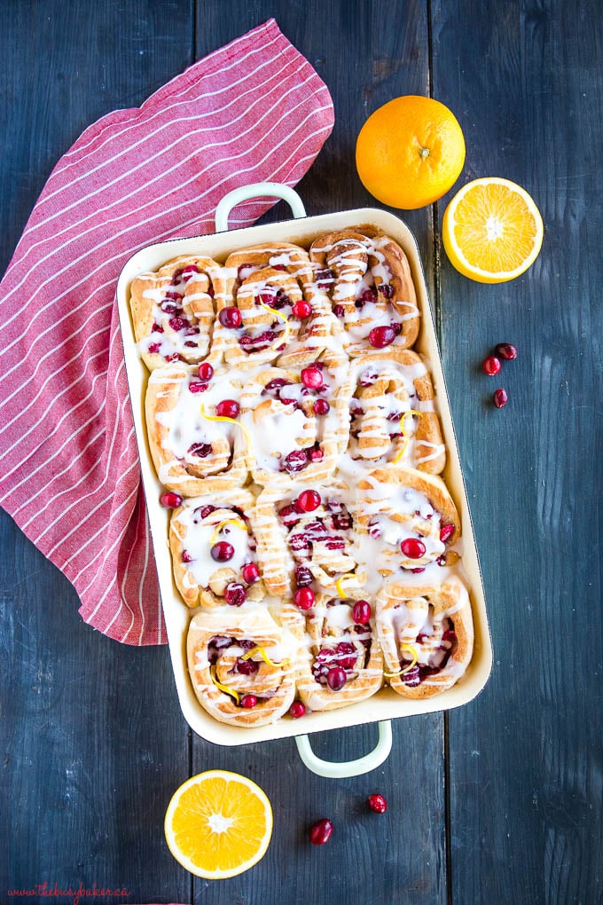 Cranberry Orange Sweet Rolls holiday brunch recipe