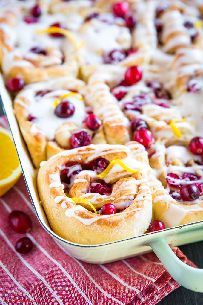 cranberry sweet rolls with orange