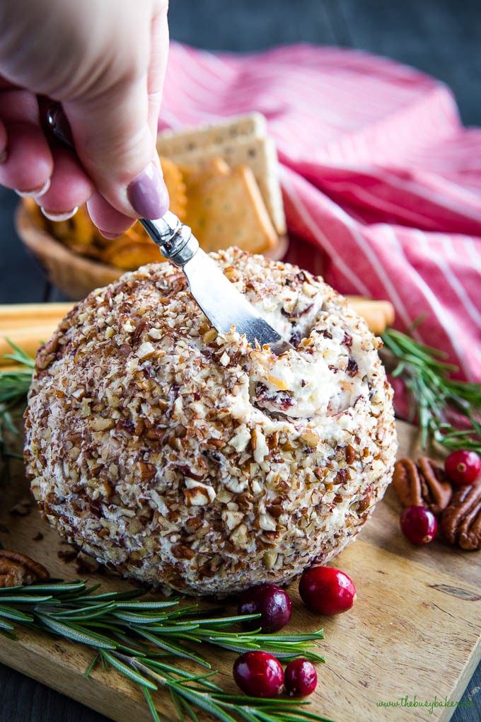 cheese ball with cheese knife
