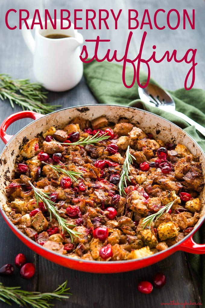 titled photo (and shown): cranberry bacon stuffing