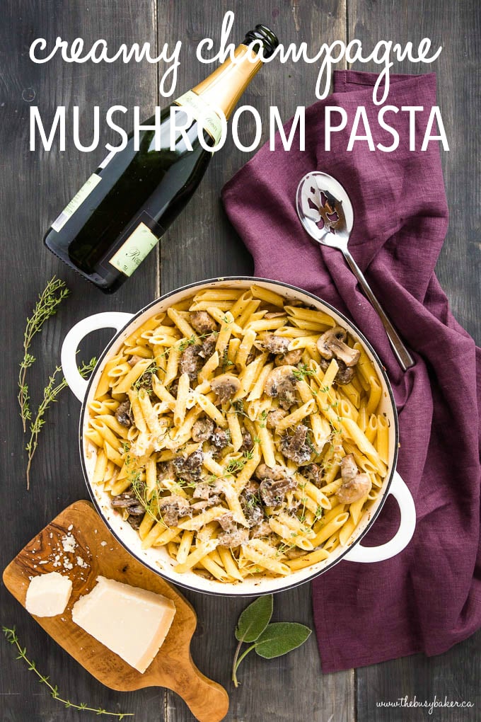 creamy mushroom pasta with champagne