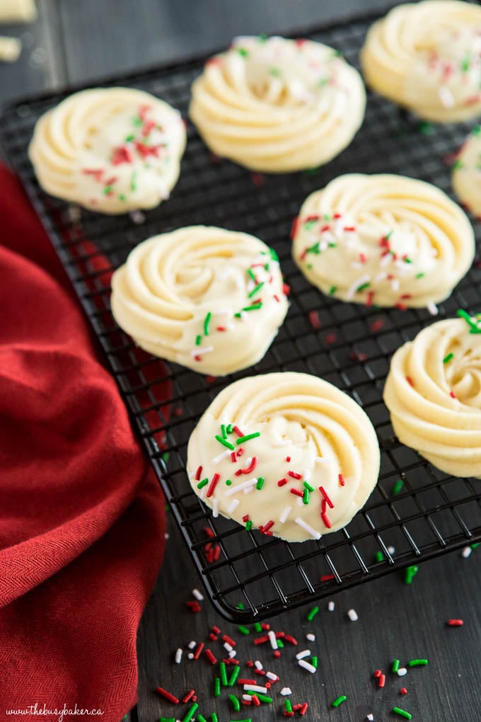 peppermint white chocolate shortbread cookies