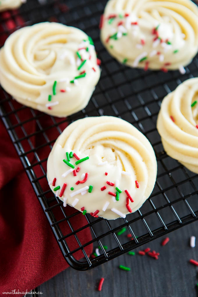 white chocolate peppermint shortbread cookies