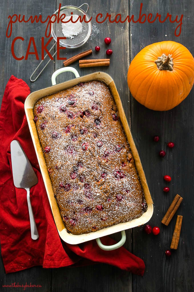 easy pumpkin cranberry cake