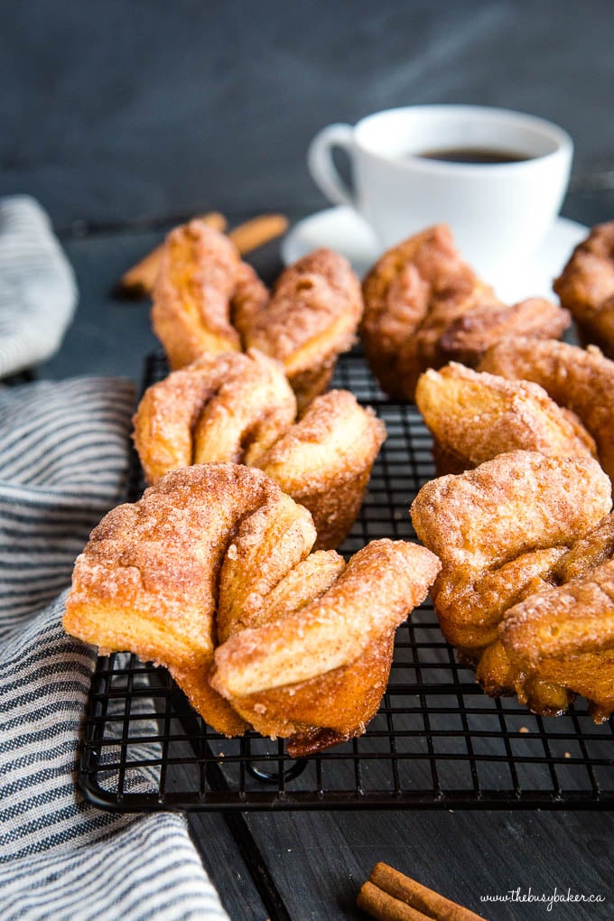 homemade breakfast pastries covered in cinnamon sugar
