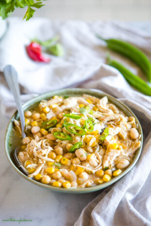 Dairy-Free White Chicken Chili {Easy Chili Recipe} - The Busy Baker