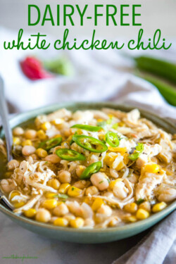 Dairy-Free White Chicken Chili {Easy Chili Recipe} - The Busy Baker