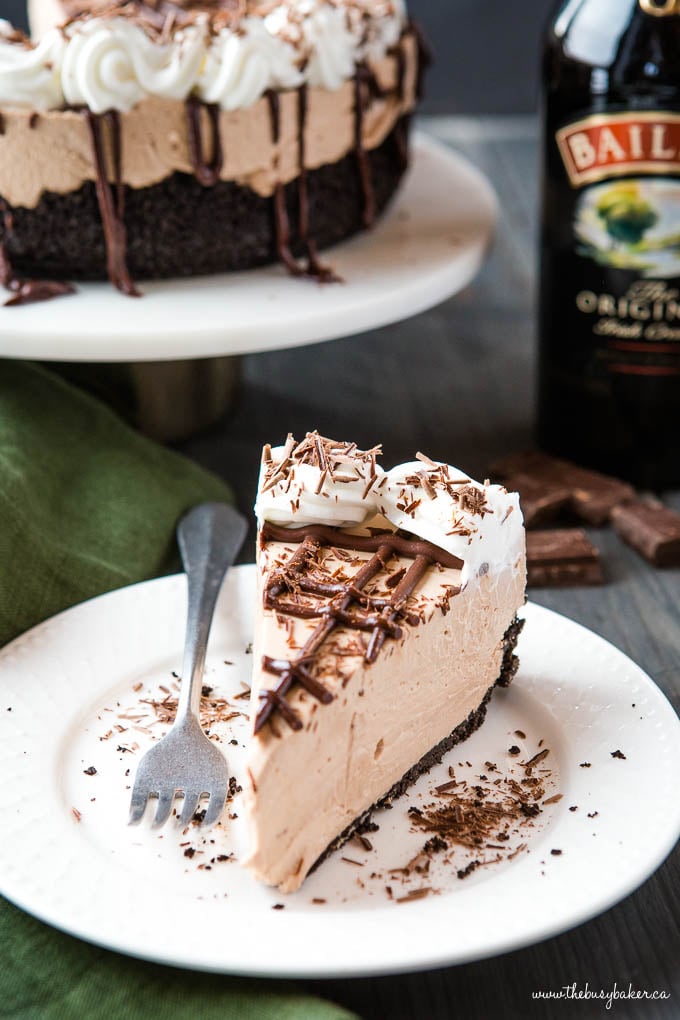 Baileys Irish Cream Cheesecake (No Bake Recipe) - The Busy Baker