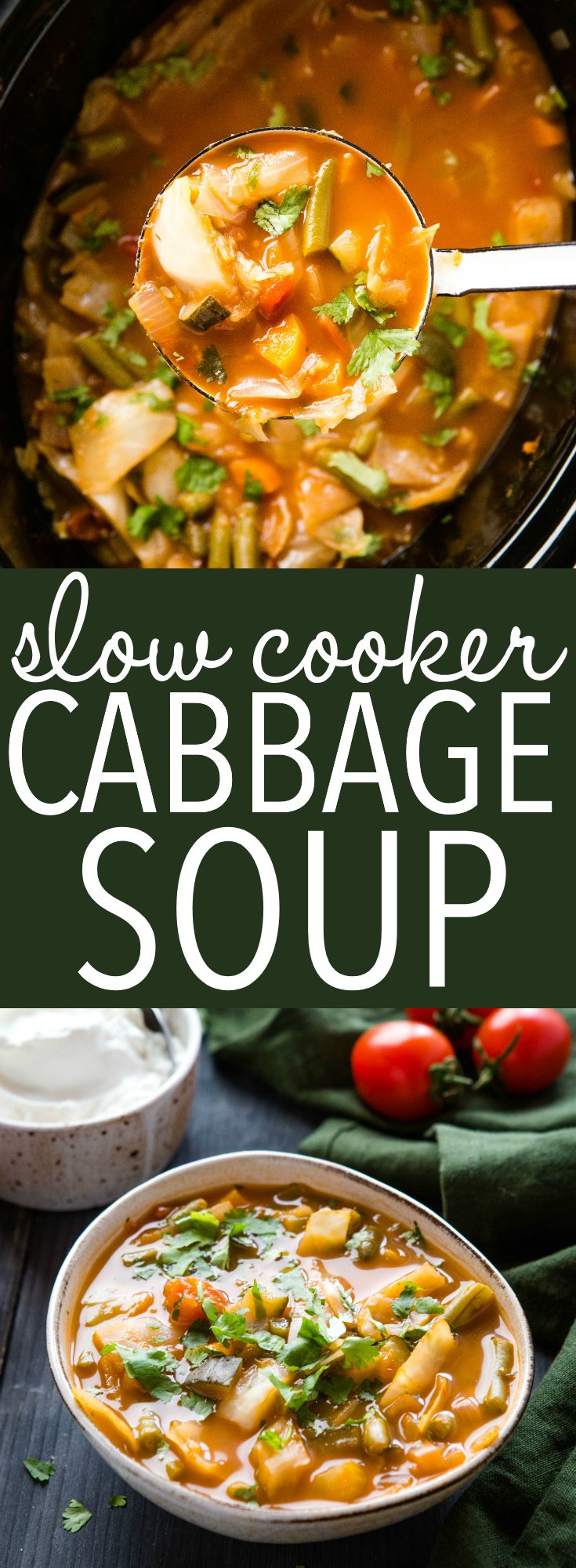 Crock Pot Cabbage Soup is the perfect healthy meal that's low carb and low in calories, but high in flavour! Make this keto soup recipe in your slow cooker for easy meal prep! Recipe from thebusybaker.ca - #cabbagesoup #ketosoup #lowcarbsoup #cabbagerecipe #slowcooker via @busybakerblog