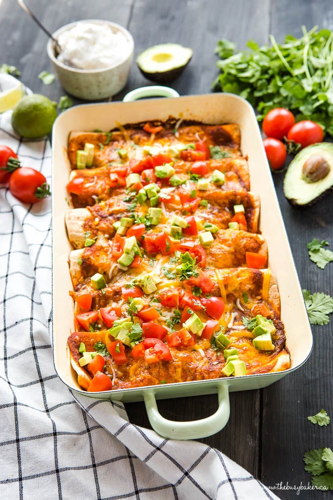 Mexican vegetarian casserole made with sweet potatoes and black beans