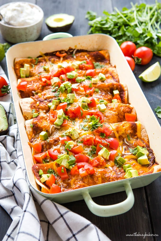 Black Bean and sweet potato enchiladas casserole