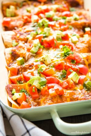 Sweet Potato Black Bean Enchiladas (Vegetarian) - The Busy Baker