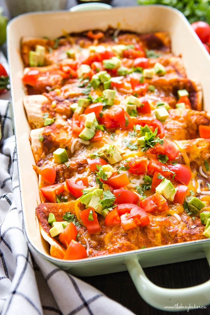 pan of Vegetarian Enchiladas