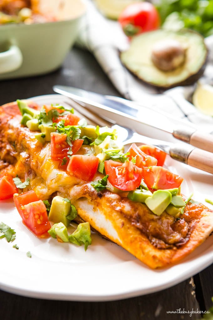 vegetarian Mexican dinner on white dinner plate