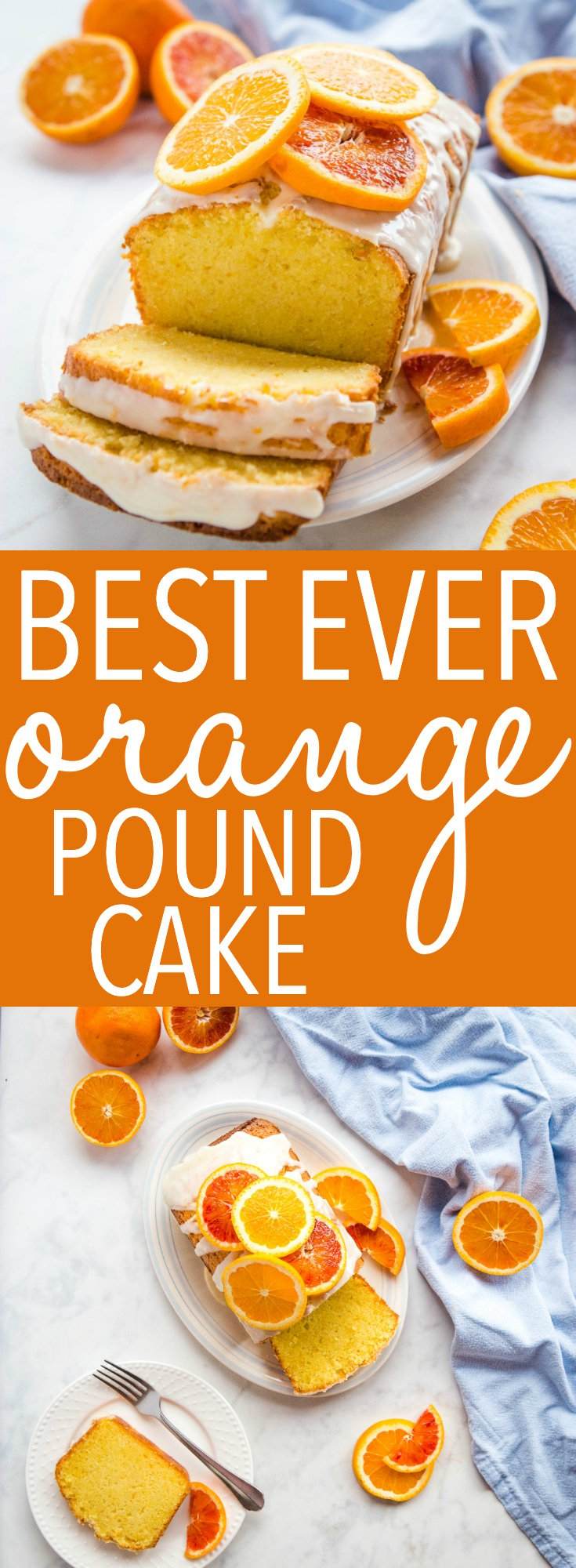 Orange Pound Cake is a perfectly simple, easy-to-make dessert. Use fresh oranges when you make this citrus glaze pound cake recipe! Recipe from thebusybaker.ca! #citrus #orange #poundcake #easycake #bloodorange #glaze #citrusglaze #frosting via @busybakerblog