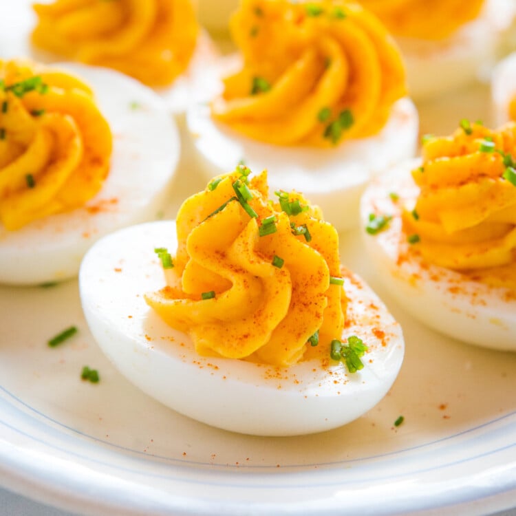 beautiful appetizer made with the best deviled eggs recipe