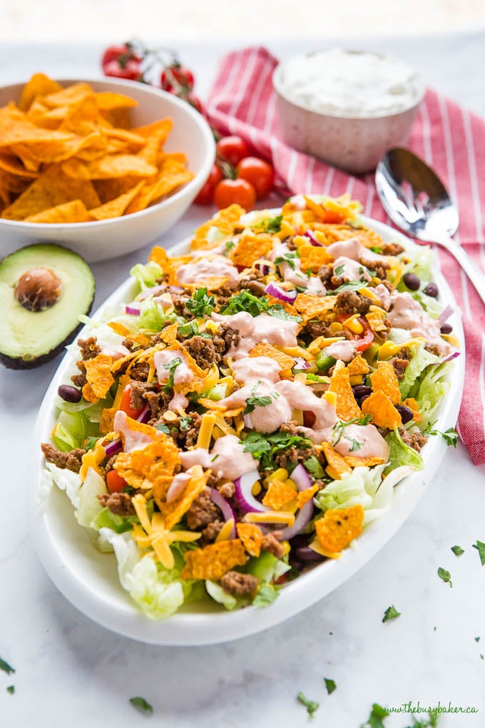 simple taco salad with creamy dressing