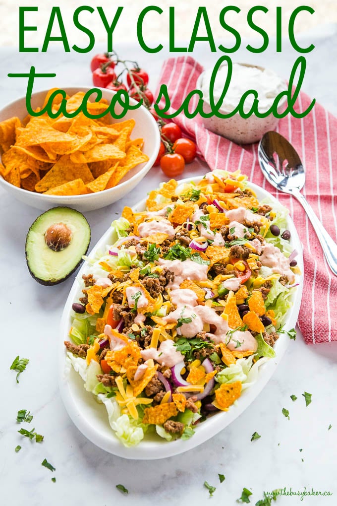 titled photo (and shown) Easy Classic Taco Salad