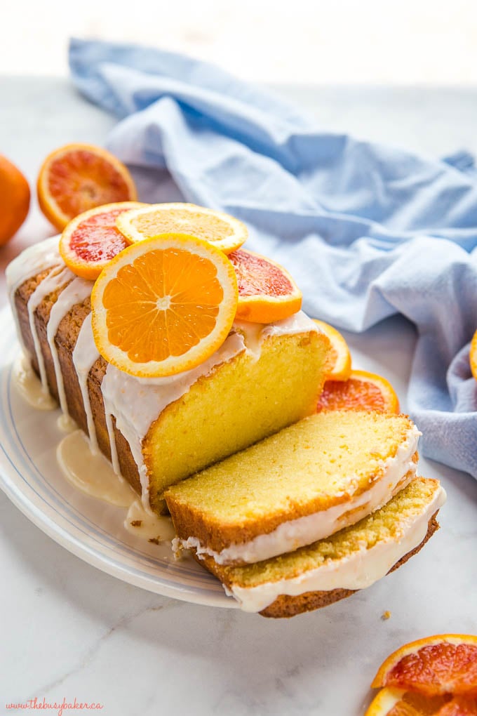 Orange Pound Cake with Citrus Glaze - The Busy Baker