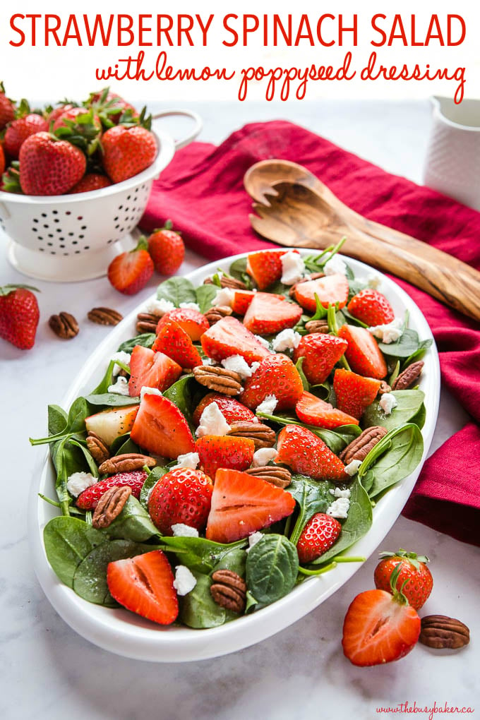 titled photo (and shown) Strawberry Spinach Salad with Lemon Poppy Seed Dressing