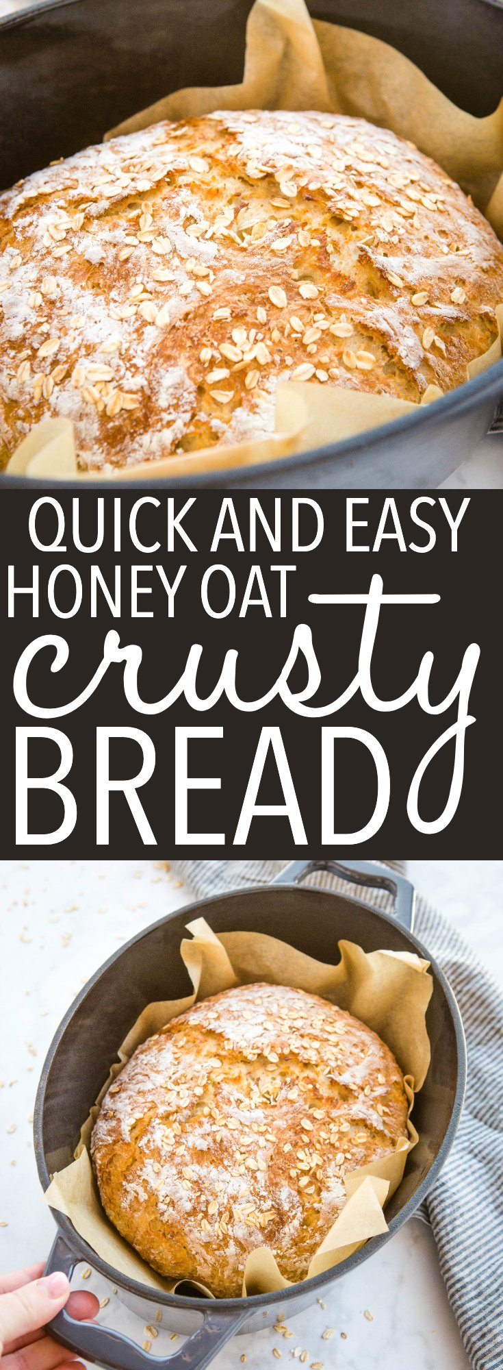 No Knead Honey Oat Artisan Bread Pinterest