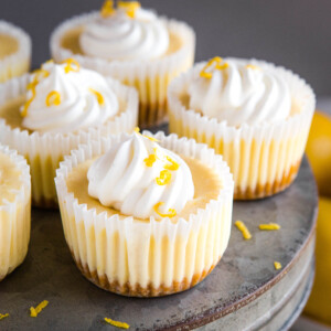 Easy Mini Lemon Cheesecakes