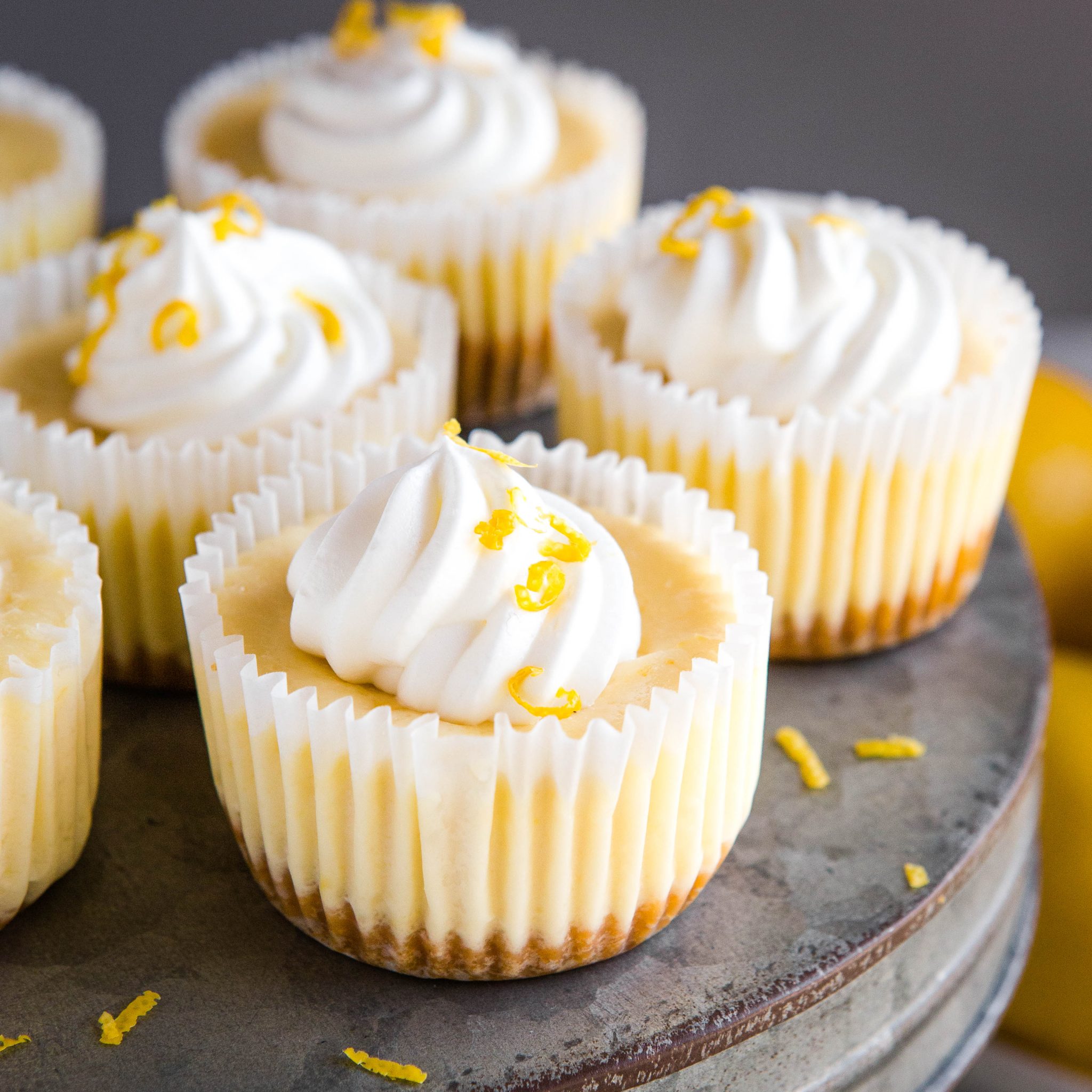 Mini Lemon Cheesecakes - Live Well Bake Often