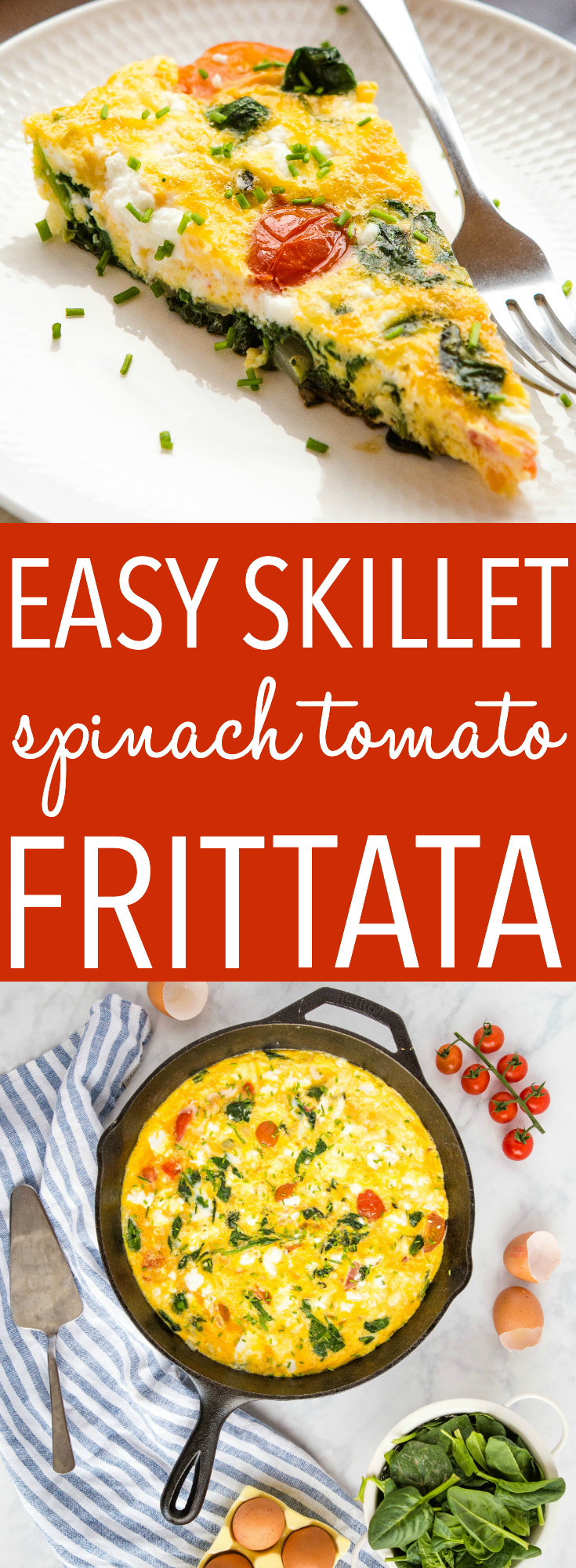 Easy Skillet Spinach Tomato Frittata Recipe Pinterest