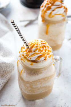 Easy Homemade Caramel Frappuccino {Starbucks} - The Busy Baker