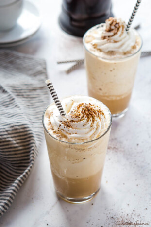 Healthy Homemade Frappuccino {Vegan Option} - The Busy Baker