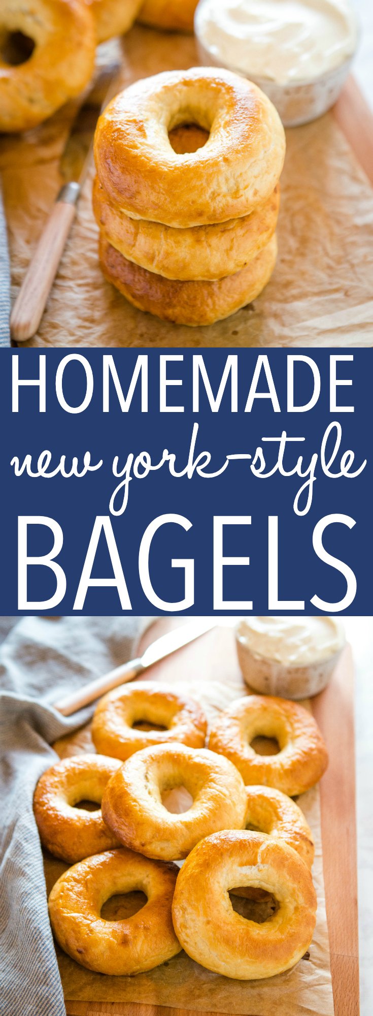 These Easy Homemade New York Style Bagels are the BEST homemade bagels! They're perfectly dense and chewy and they're SO easy to make with no special equipment or ingredients! Recipe from thebusybaker.ca! #bagels #homemade #newyork #carbs #homemade #bread #easyrecipe #homemadebagels via @busybakerblog