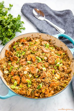 Easy One Pan Shrimp Fried Rice - The Busy Baker