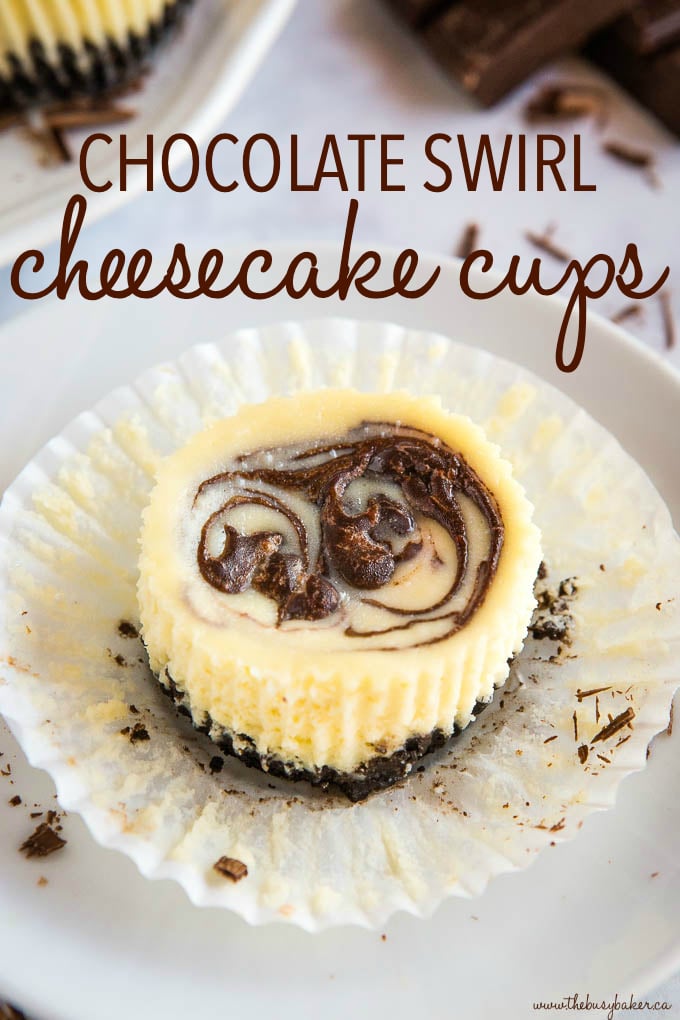 Easy Chocolate Swirl Mini Cheesecakes