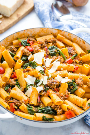 Easy One Pot Italian Sausage Pasta - The Busy Baker