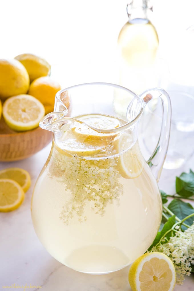 pitcher of elderflower juice