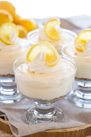 Easy No Bake Lemon Cheesecake Cups - The Busy Baker