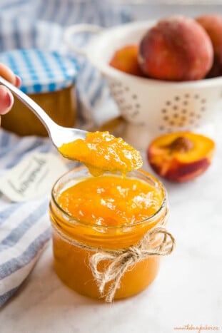 Easy Peach Freezer Jam (no pectin) - The Busy Baker