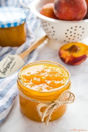 Easy Peach Freezer Jam (no pectin) - The Busy Baker