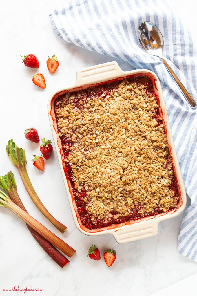 Healthy Strawberry Rhubarb Crisp