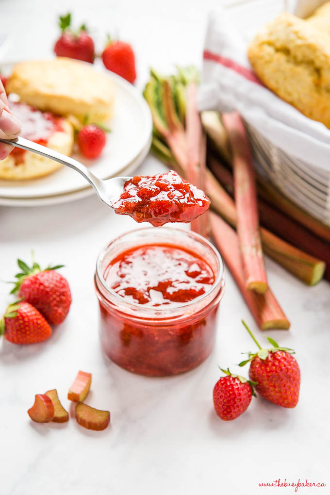 spoonful of strawberry rhubarb jam