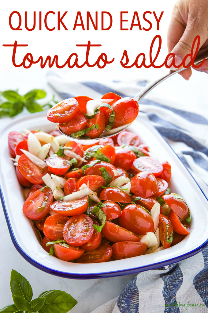 Quick and Easy Tomato Salad with Onions and Basil