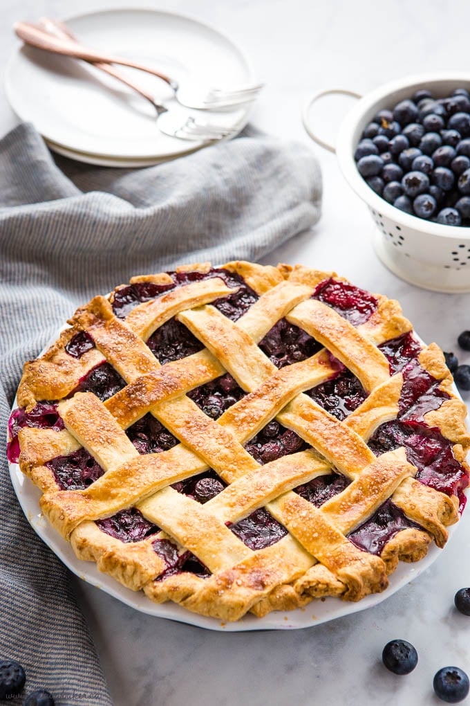 Classic Blueberry Pie with Frozen Blueberries - Always Eat Dessert