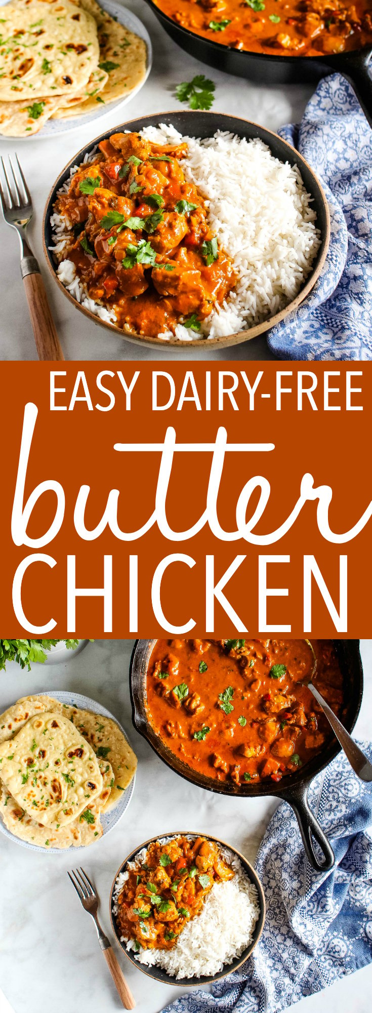 This Dairy-Free Butter Chicken is the perfect Indian-style easy weeknight meal with no dairy! Healthy ingredients & better than take-out! Recipe from thebusybaker.ca! #butterchicken #dairyfree #takeout #restaurant #Indianfood #homemade #healthy #familymeal #weeknightmeal via @busybakerblog