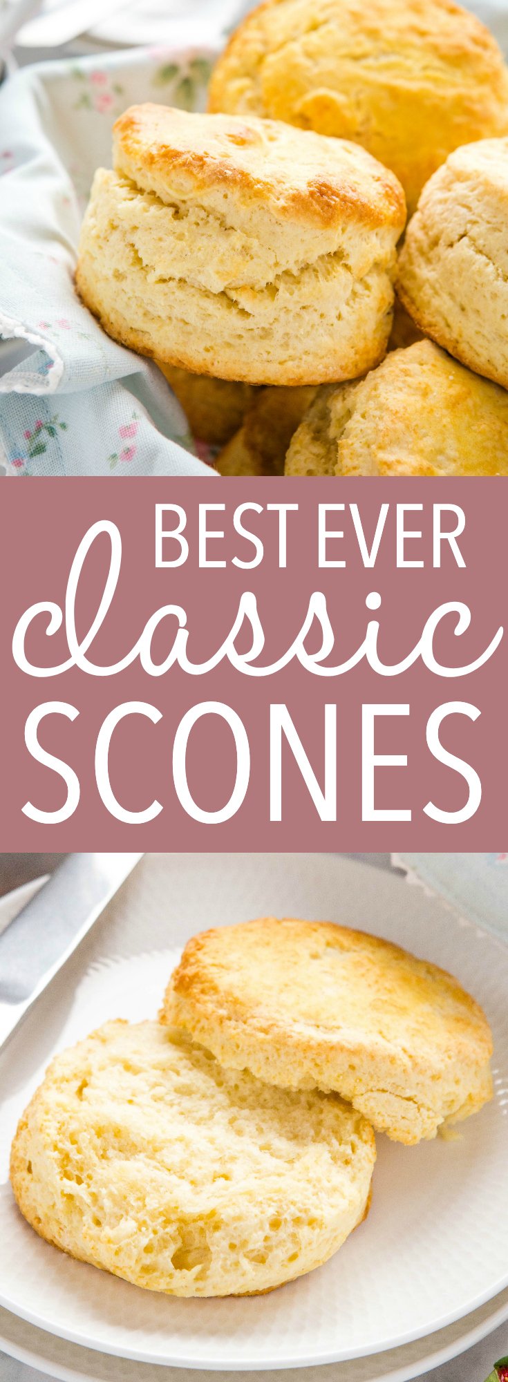 These Best Ever Classic Scones are the perfect tender, flaky scones just like grandma used to make! Made by hand with real butter - use my pro tips for the perfect scones every time! Recipe from thebusybaker.ca! #scones #biscuits #american #british #tea #dessert #snack #breakfast #jam #sconesrecipe #bestscones #easyscones via @busybakerblog