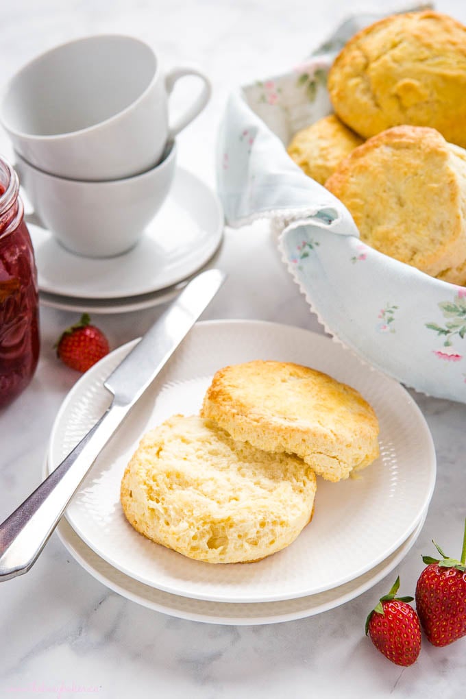 flaky scone on a plate