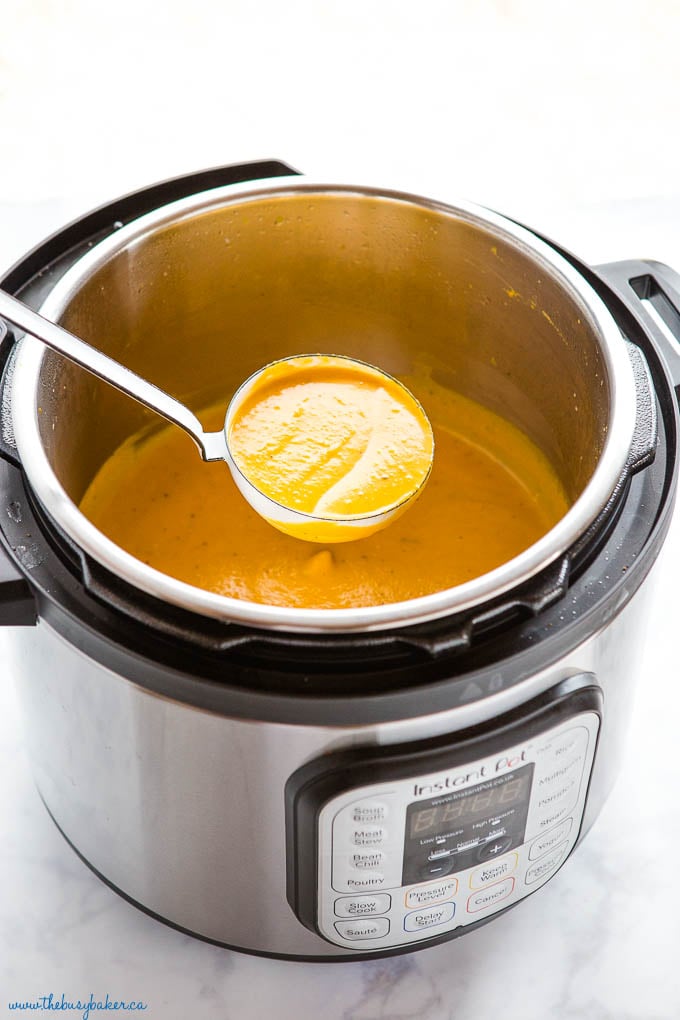 butternut squash soup in the Instant Pot