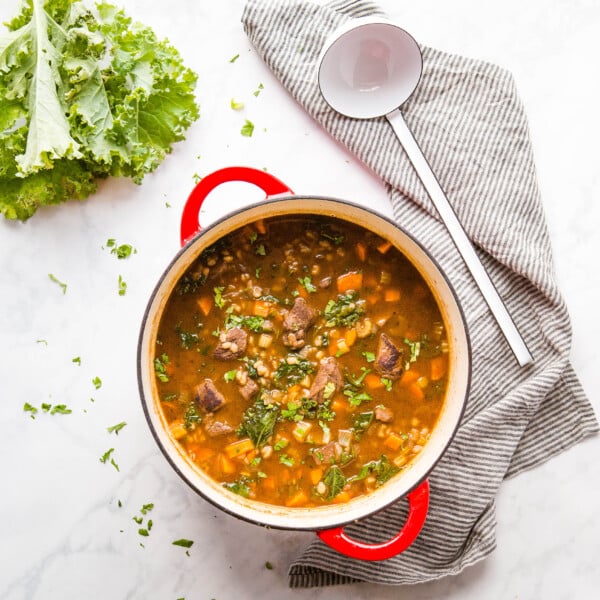 Beef Barley Soup with Kale {One Pot} The Busy Baker