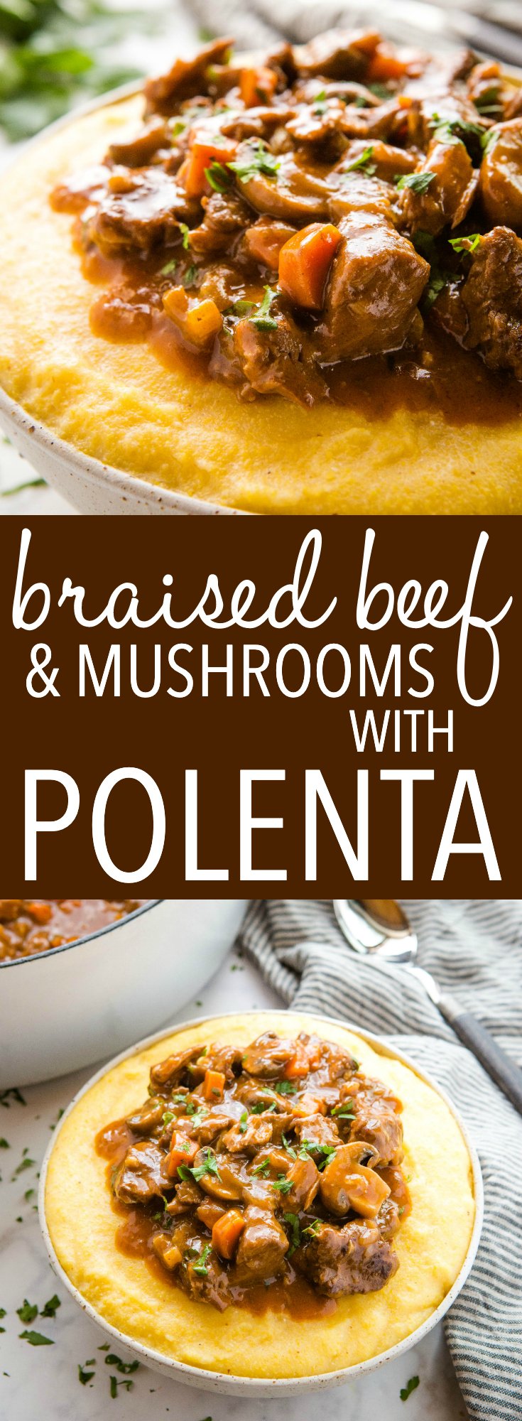 Braised Beef and Mushrooms with Polenta Recipe Pinterest